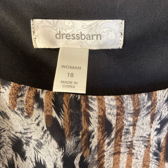 Dressbarn Size 18 Animal Print Sleeveless Tiered Ruffle Dress Party Cruise Midi - Picture 7 of 10
